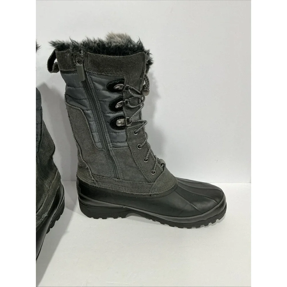 Lands End Gray Squall Snow Pack Mid Calf Winter Boots, Size Womens 7.5B, 511644